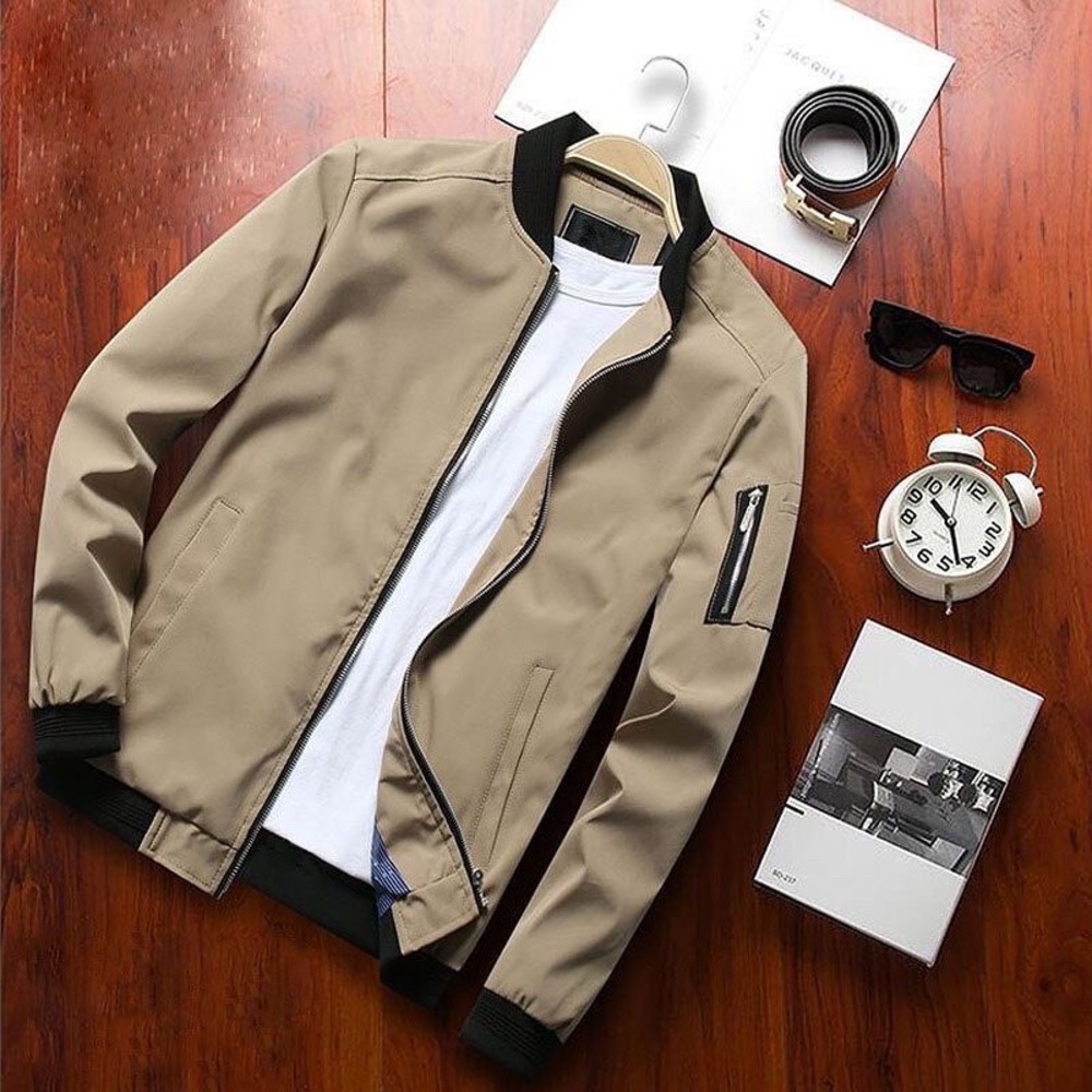 New Men's Bomber Zipper Jacket Male Casual StreetwearSlim Fit Pilot